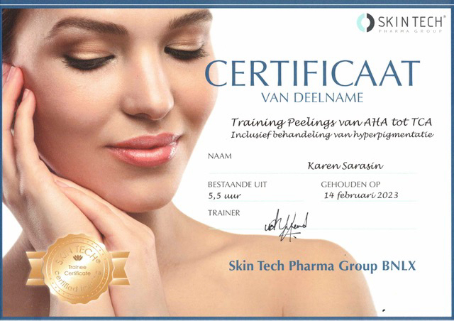 Nurse Karen Certificaat peelings