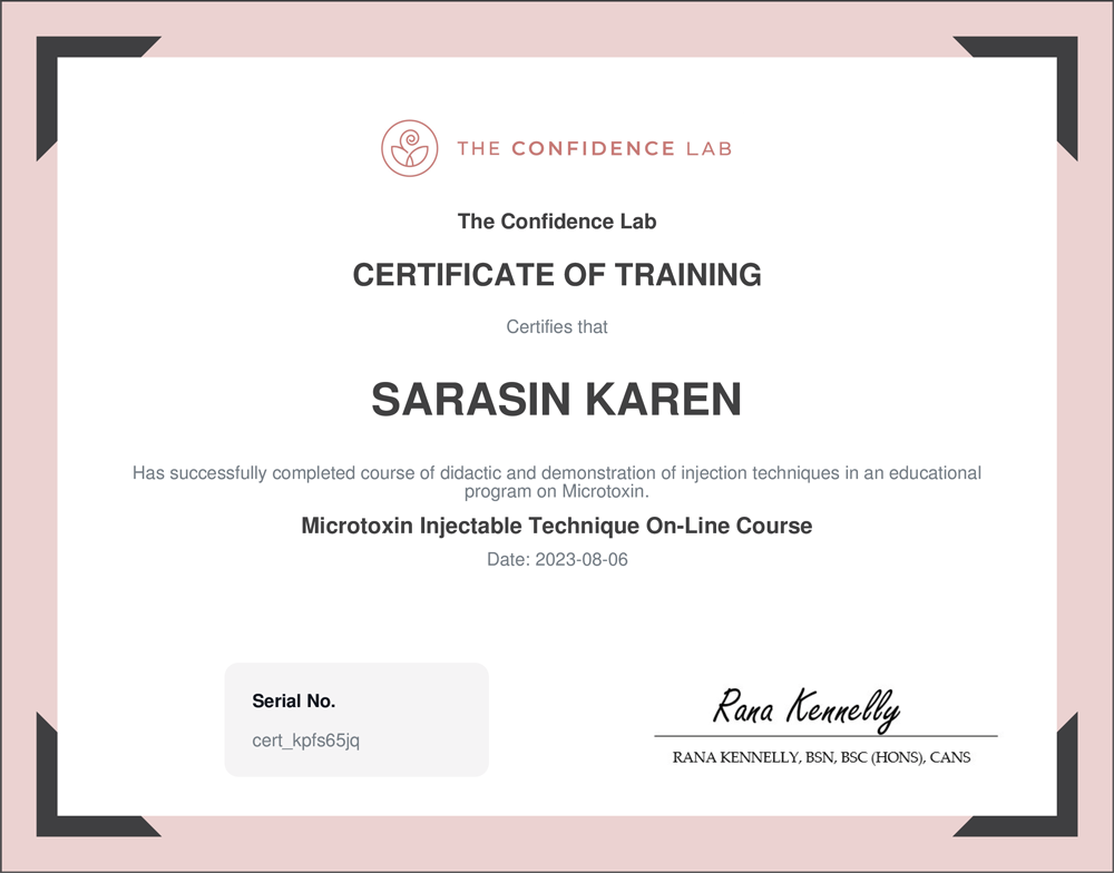 Nurse Karen microtoxin injectable technique