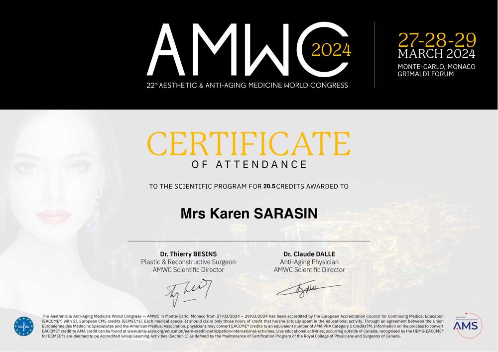 Nurse Karen Certificate AMWC Monaco